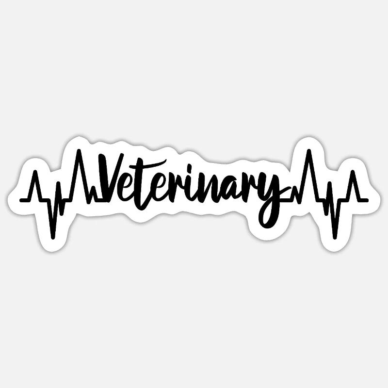 Fréquence cardiaque vétérinaire - Sticker taille S (10 x 10 cm) - blanc mat