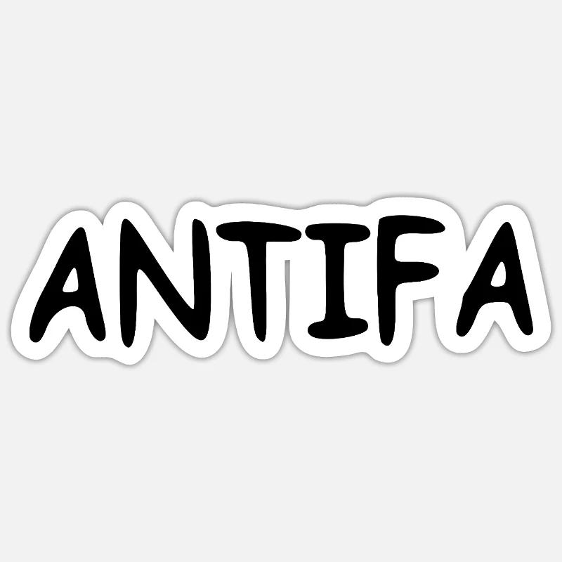 Antifa - noir - Sticker taille S (10 x 10 cm) - blanc mat