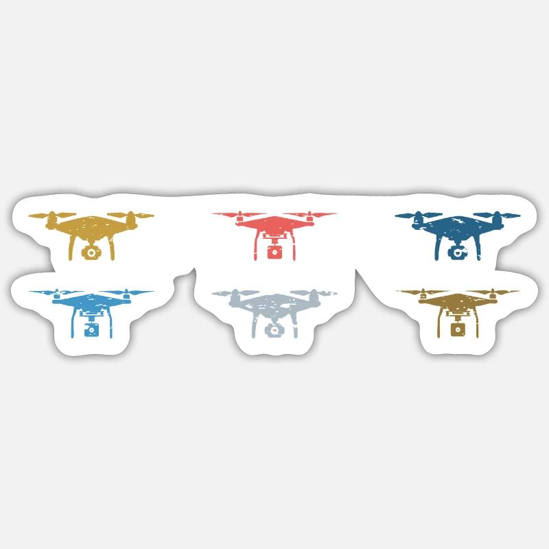 Heartbeat Drone Drones - Sticker size S (10 x 10 cm) - white matte