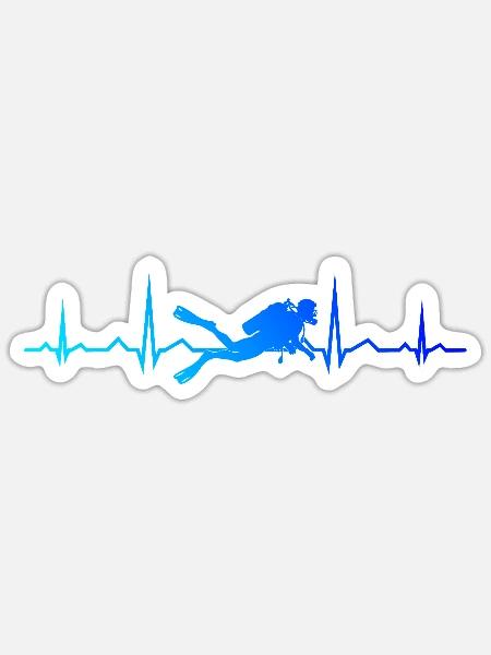 Geschenkidee für einen Freediver mit Gerätetauchen - Sticker Größe S (10 x 10 cm) - Mattweiß
