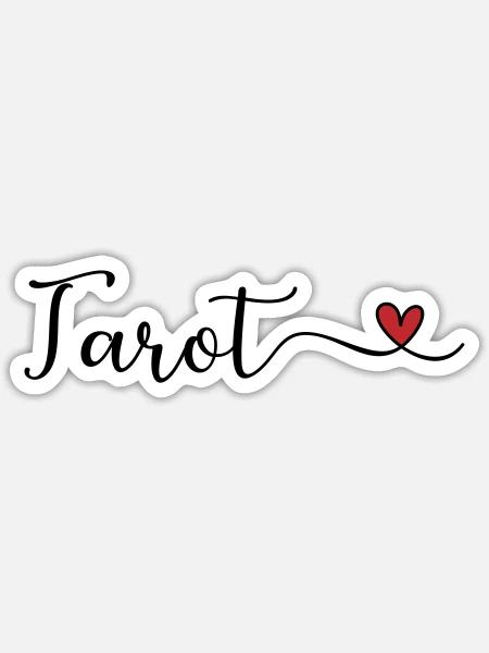 Tarot Schrift mit Herz - Sticker Größe S (10 x 10 cm) - Mattweiß