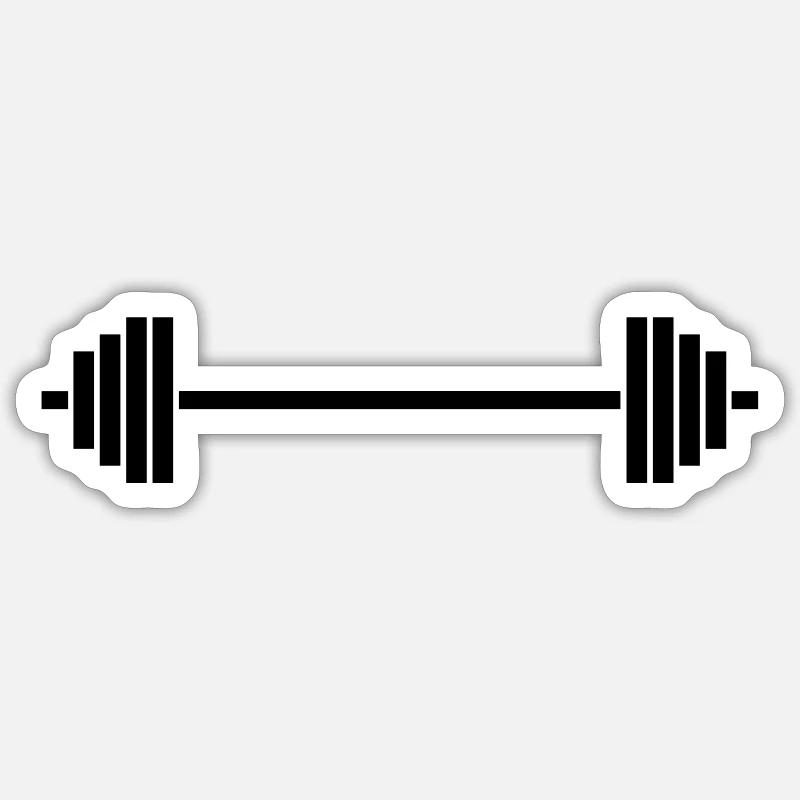 Langhantel Krafttraining - Sticker Größe S (10 x 10 cm) - Mattweiß