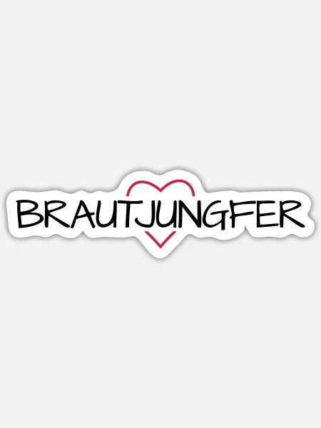 Brautjungfer Herz Junggesellinenabschied - Sticker Größe S (10 x 10 cm) - Mattweiß
