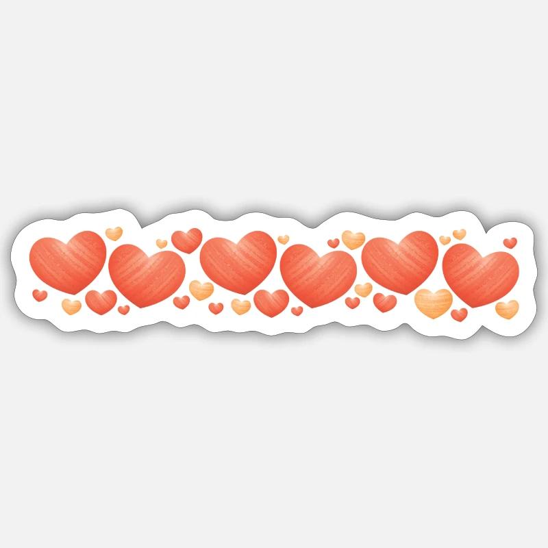 Herzchen rot - Sticker Größe S (10 x 10 cm) - Mattweiß
