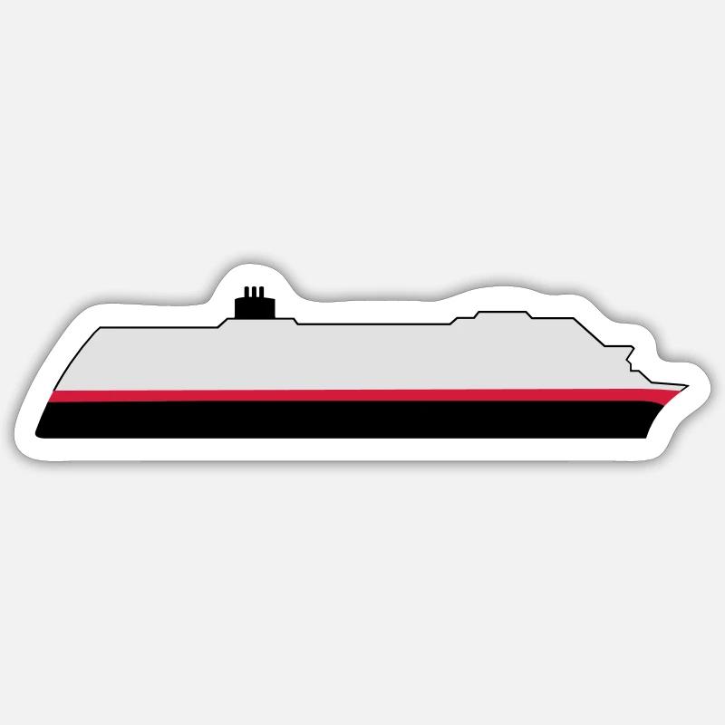 Poster Hurtigruten navire - Sticker taille S (10 x 10 cm) - blanc mat