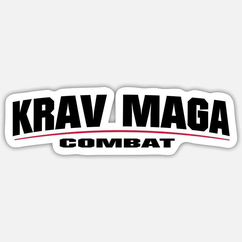 Krav Maga Fighter Combat - Sticker Größe S (10 x 10 cm) - Mattweiß