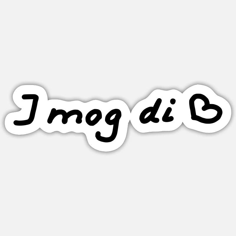 I mog di - Sticker Größe S (10 x 10 cm) - Mattweiß