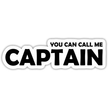 you can call me captain - Sticker taille S (10 x 10 cm) - blanc mat - Devant