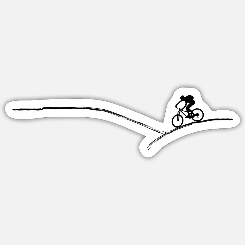 Vélo VTT VTT Vélo VTT Cadeau - Sticker taille S (10 x 10 cm) - blanc mat