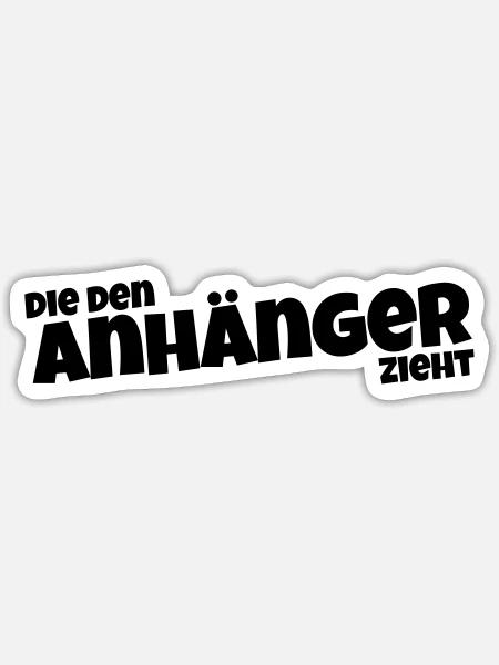 die den Fahrradanhänger zieht - Sticker Größe S (10 x 10 cm) - Mattweiß