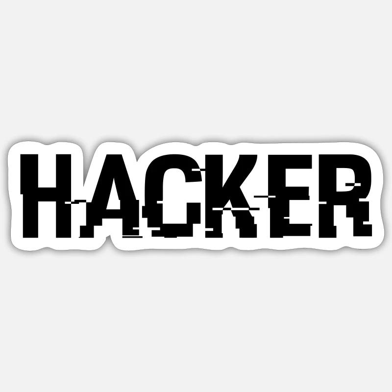 Hacker - Sticker Größe S (10 x 10 cm) - Mattweiß