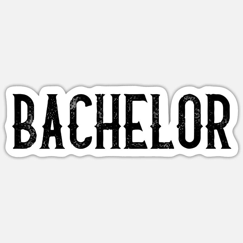 Bachelor - Sticker Größe S (10 x 10 cm) - Mattweiß