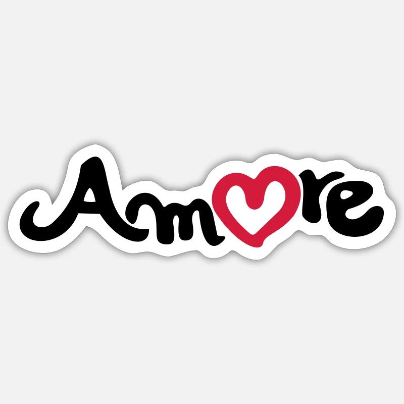 amore - Naklejka rozmiar S (10 x 10 cm) - biały matowy
