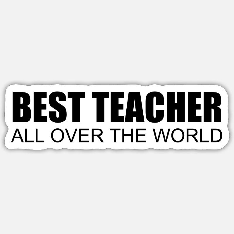 meilleur professeur du monde entier - Sticker taille S (10 x 10 cm) - blanc mat