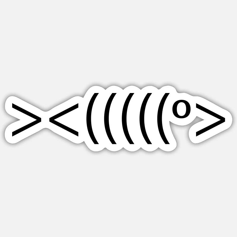 poisson - Sticker taille S (10 x 10 cm) - blanc mat