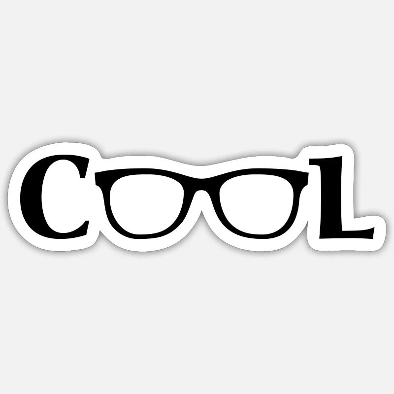 Cool Glasses / translucent glasses - Sticker size S (10 x 10 cm) - white matte