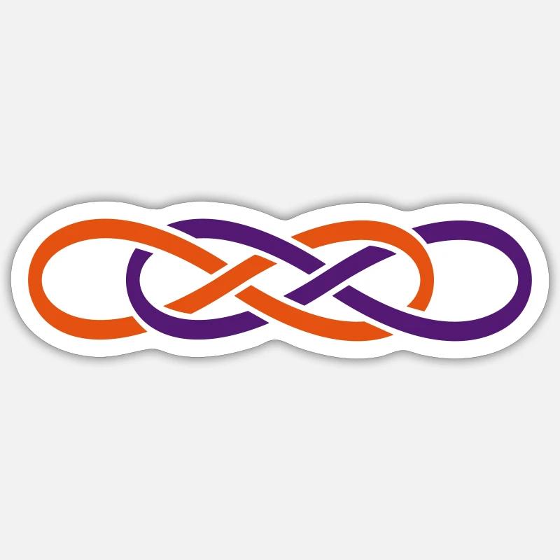 Double infinity symbol - Sticker size S (10 x 10 cm) - white matte