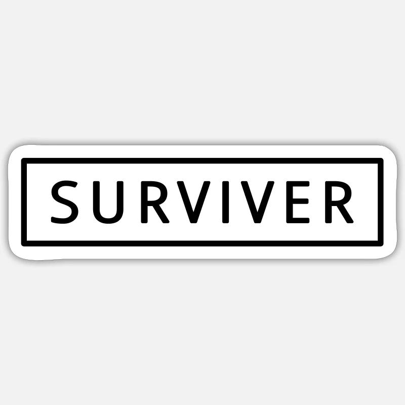 Survivant - Sticker taille S (10 x 10 cm) - blanc mat
