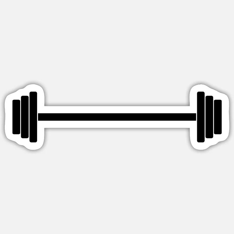 Barbell 1c - Sticker taille S (10 x 10 cm) - blanc mat