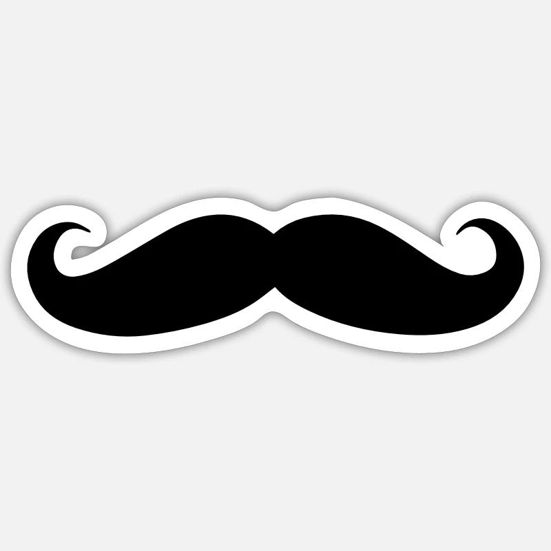 Mustache - Sticker Größe S (10 x 10 cm) - Mattweiß