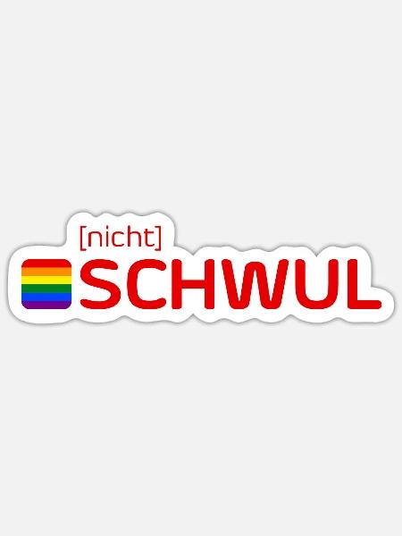 [nicht] SCHWUL - Sticker Größe S (10 x 10 cm) - Mattweiß