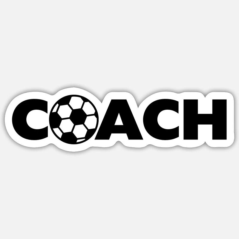 Soccer Ball Coach Logo Design - Sticker taille S (10 x 10 cm) - blanc mat