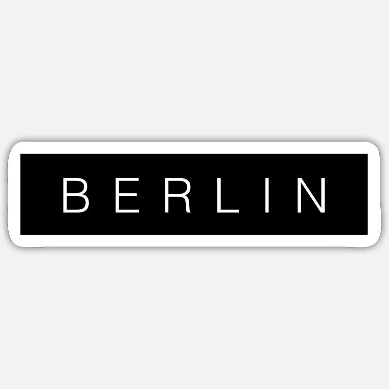 Berlin Block Modern Text Gift Sticker taille S (10 x 10 cm)