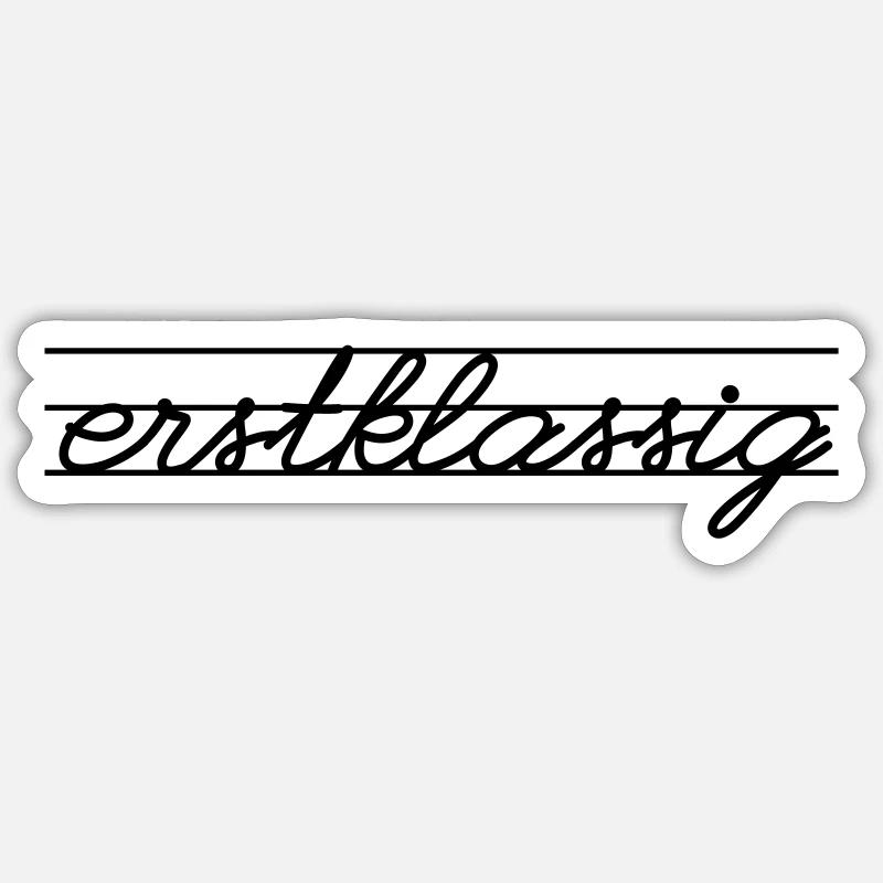 Erstklassig Schulanfänger Einschulung - Sticker Größe S (10 x 10 cm) - Mattweiß