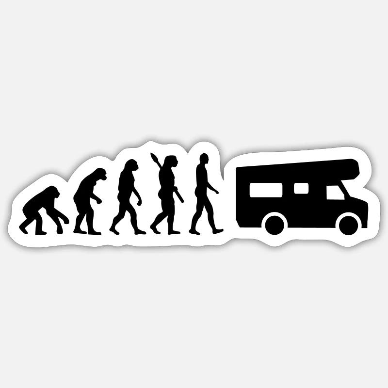 Evolution Camping Sticker Größe S (10 x 10 cm)