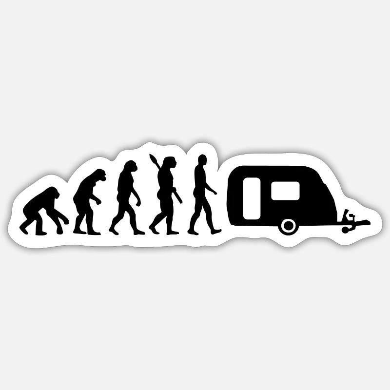 Evolution Camping Sticker Größe S (10 x 10 cm)