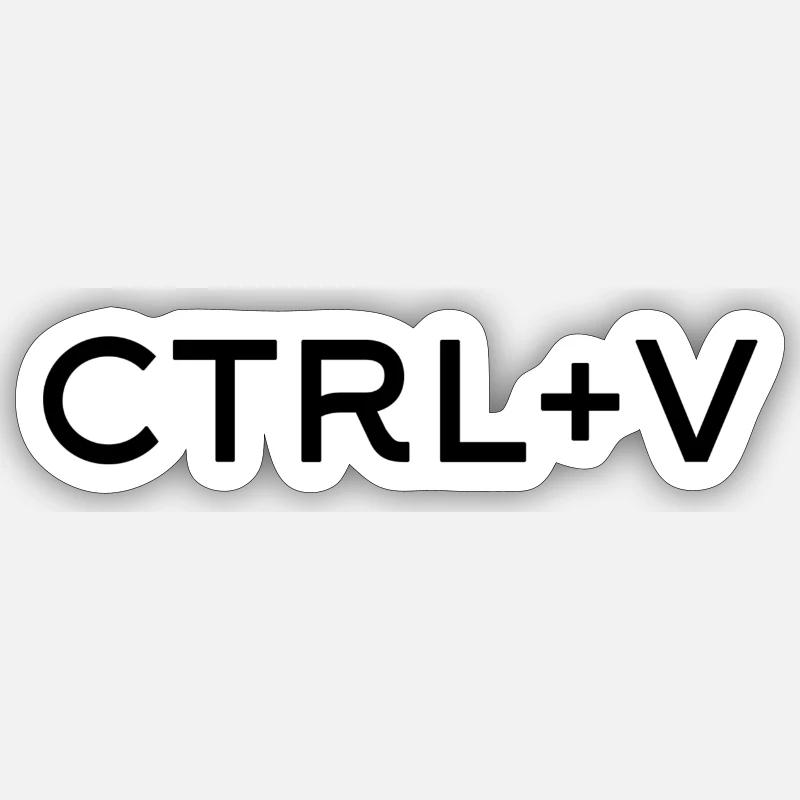 ctrl + v - Sticker taille S (10 x 10 cm) - blanc mat