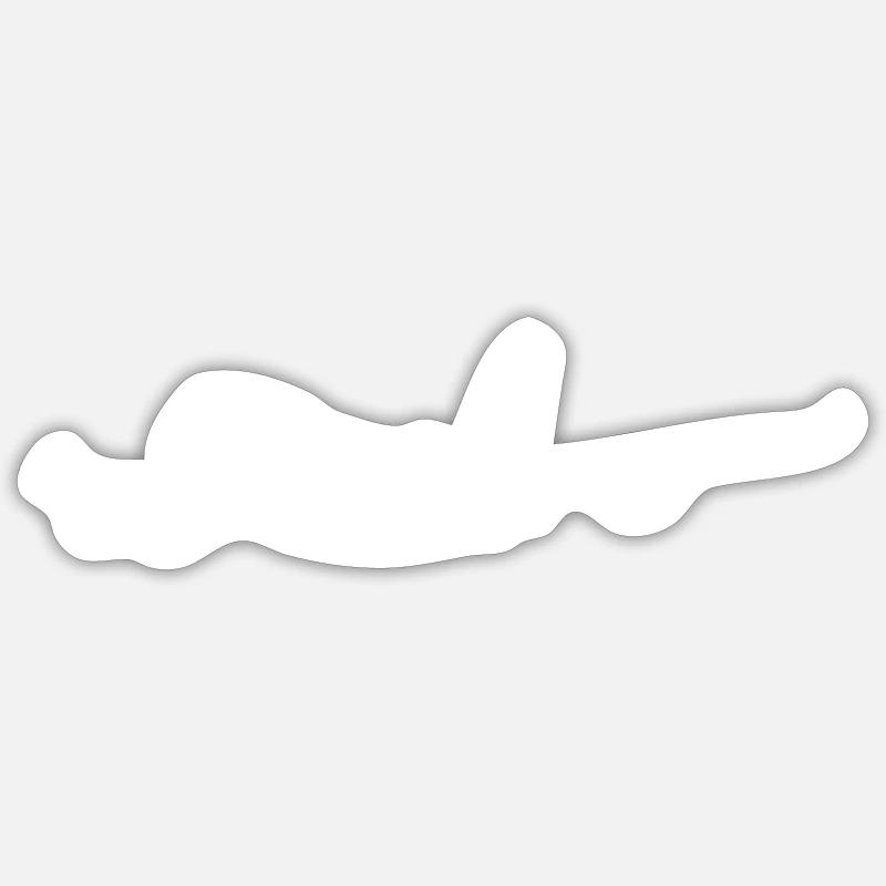 Avion - Sticker taille S (10 x 10 cm) - blanc mat