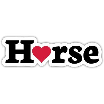 coeur de cheval - Sticker taille S (10 x 10 cm) - blanc mat - Devant