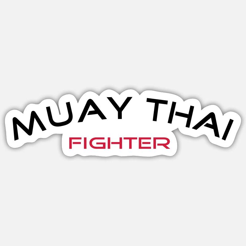 Muay Thai Fighter - Sticker Größe S (10 x 10 cm) - Mattweiß