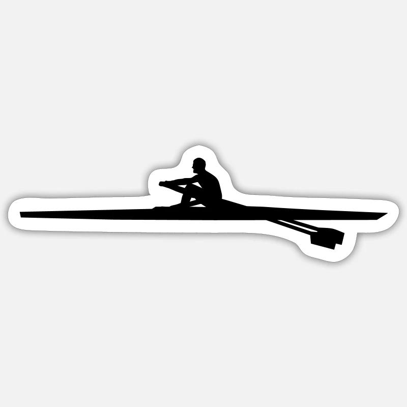 rowing single - man Sticker size S (10 x 10 cm)