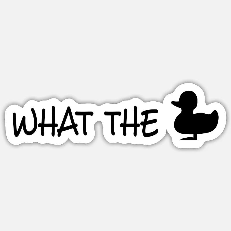 what the duck - Sticker maat S (10 x 10 cm) - mat wit