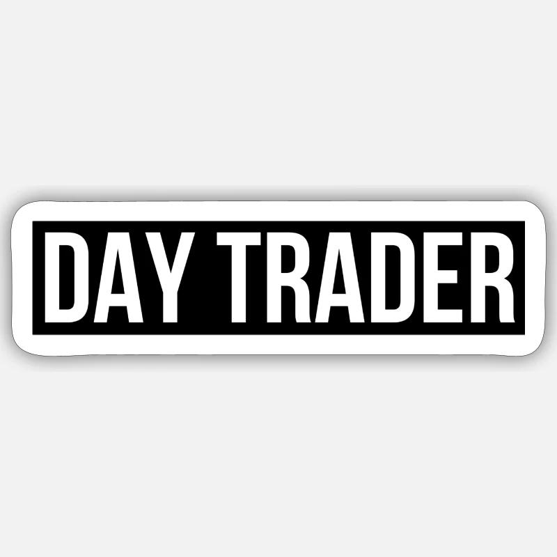 DAY TRADER - Sticker taille S (10 x 10 cm) - blanc mat