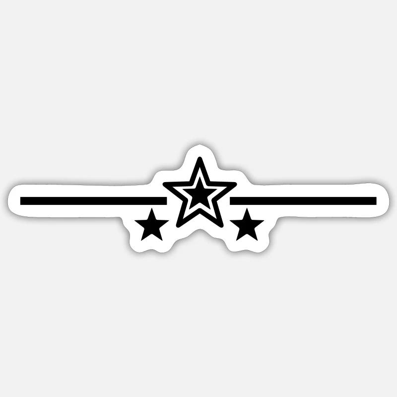 Star Stripe - Sticker Größe S (10 x 10 cm) - Mattweiß