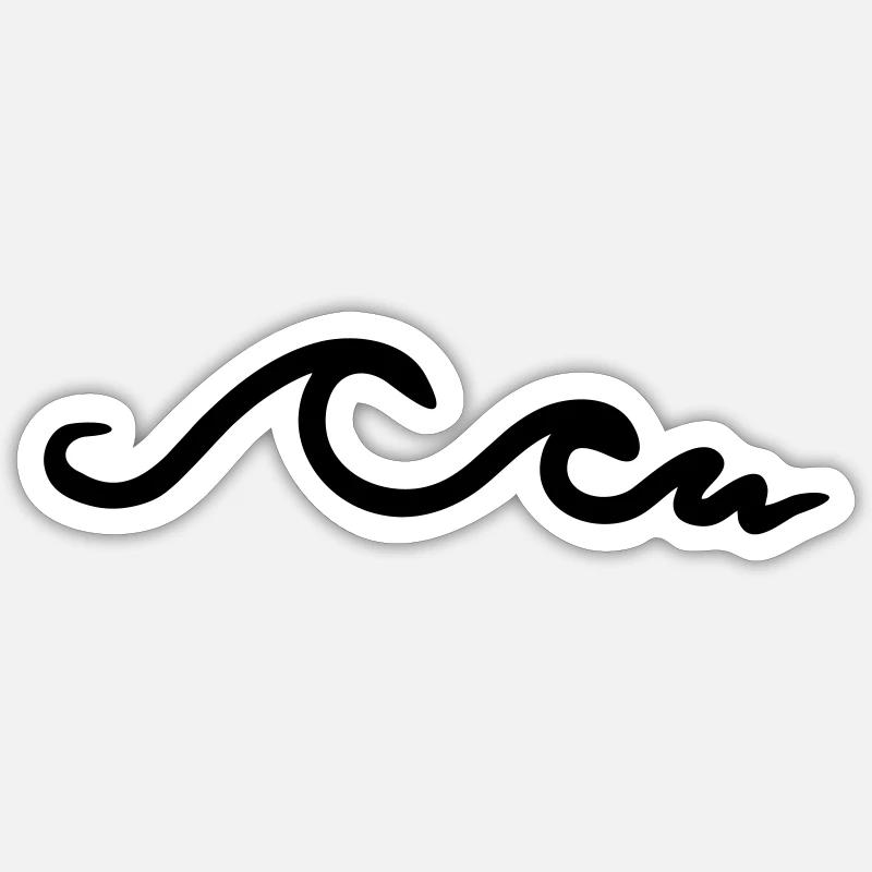 waves, wave, ocean - Sticker size S (10 x 10 cm) - white matte