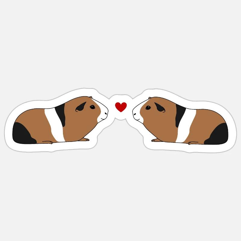 Cadeau cochon d'Inde cochon d'Inde - Sticker taille S (10 x 10 cm) - blanc mat