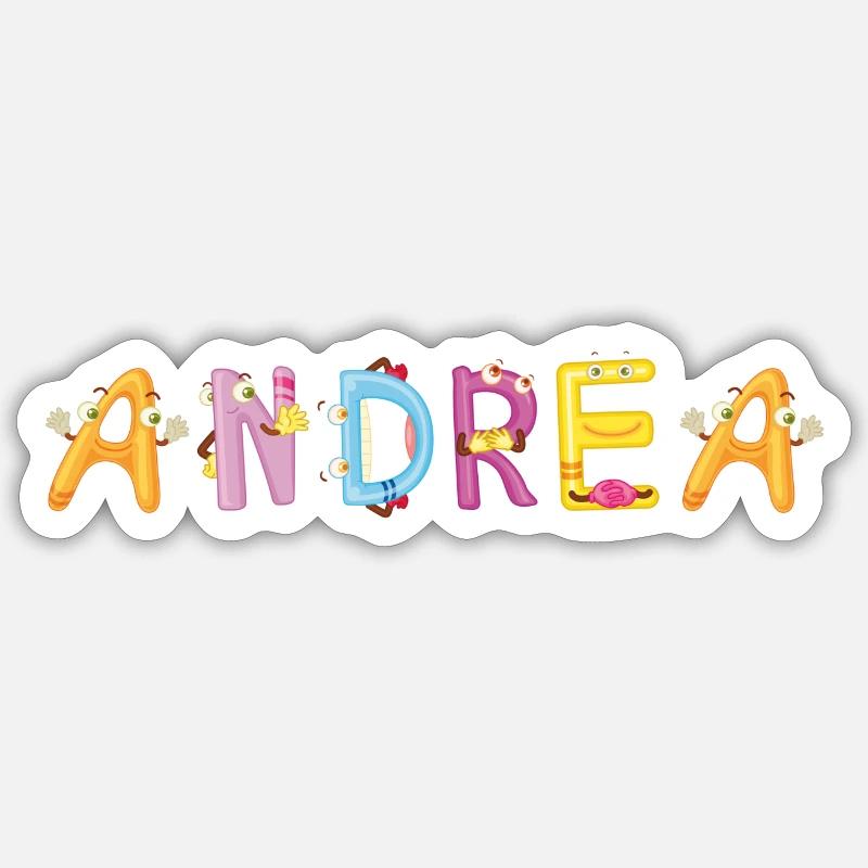 Andrea - Sticker taille S (10 x 10 cm) - blanc mat