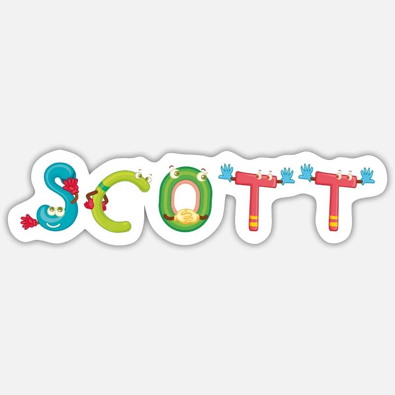 Scott - Sticker Größe S (10 x 10 cm) - Mattweiß