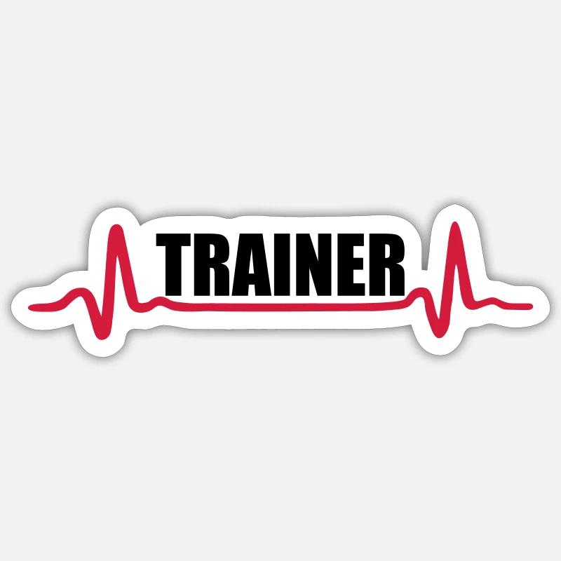 Fitness - Trainer - Sticker Größe S (10 x 10 cm) - Mattweiß