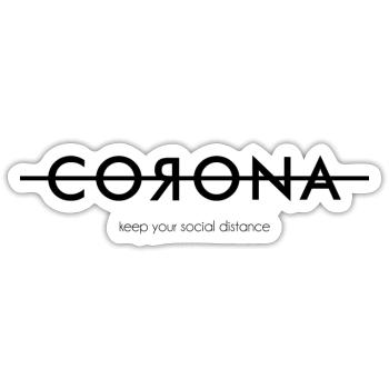 CORONA - Sticker size S (10 x 10 cm) - white matte - Front