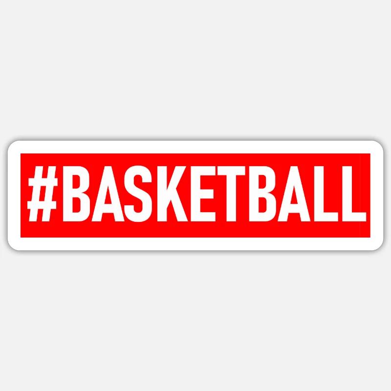 basketball - Sticker taille S (10 x 10 cm) - blanc mat