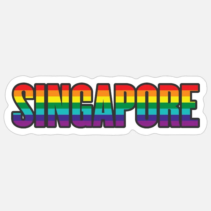 Fierté de Singapour - Sticker taille S (10 x 10 cm) - blanc mat