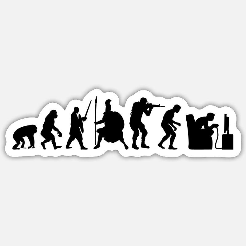 Gamer Evolution Kämpfer Helden Sticker Größe S (10 x 10 cm)