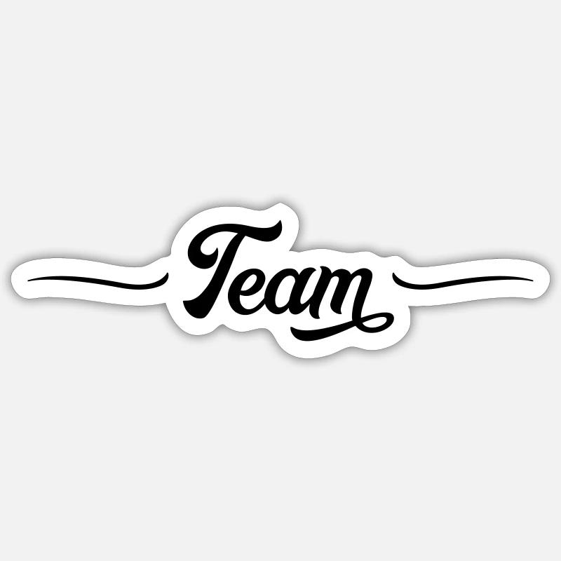 team strich - Sticker Größe S (10 x 10 cm) - Mattweiß