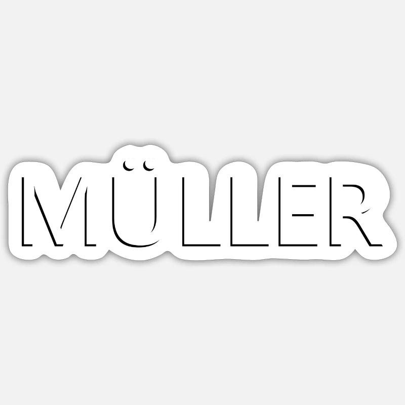 Müller - Sticker Größe S (10 x 10 cm) - Mattweiß