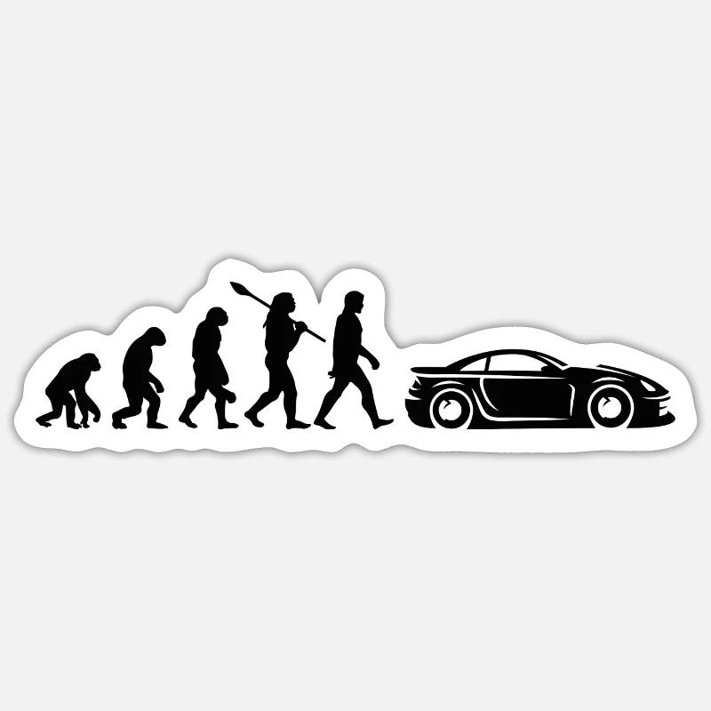 Voiture De Sport évolution Sticker taille S (10 x 10 cm)